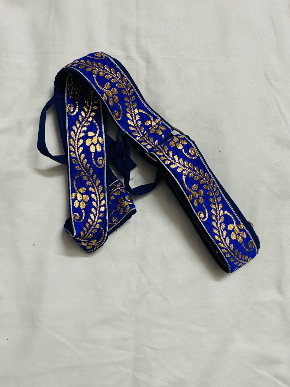 Navy Blue with Golden Hajoori Gatra | Small Pech Kabaj | 9" Kirpan