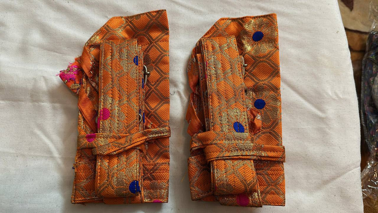 Orange with Blue Color Hajoori Gatra for 3 ft Kirpan