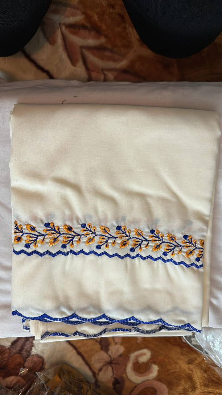 Khalsa Sikh Hajooria Off White Color with Blue Embroidery