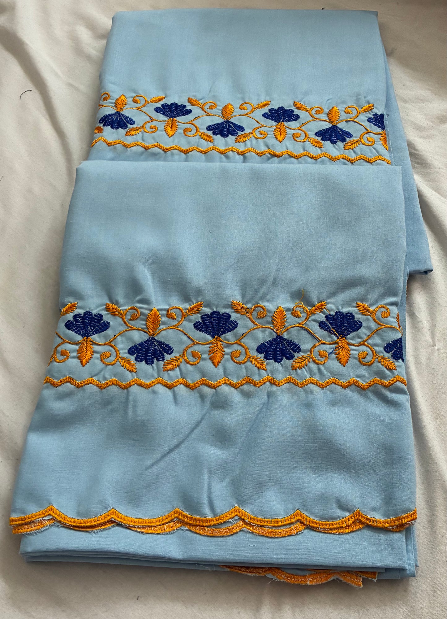 Khalsa Sikh Hajooria Sky Blue Color With Yelllow Embroidery