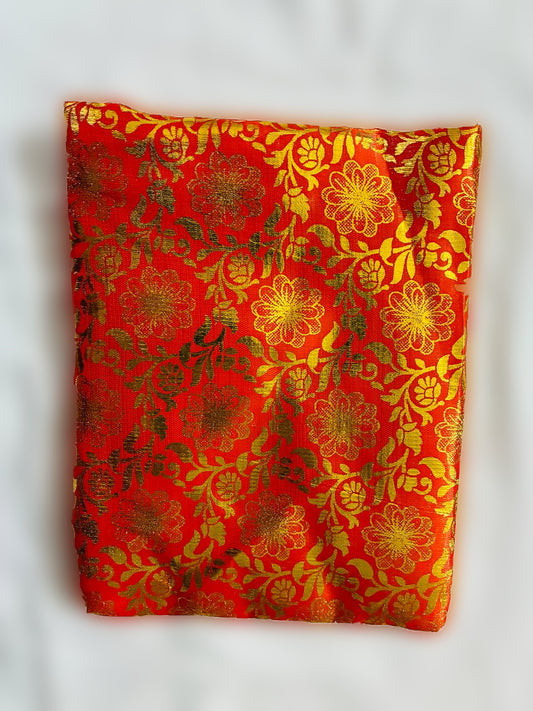 Pothi Sahib Bag (Cover) Orange with Golden color