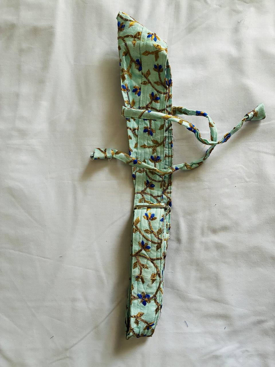 Sky Blue (cyan) Hajoori Gatra | Small Pech Kabaj | 9" Kirpan