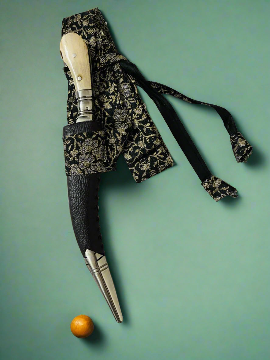 Kirpan (Pech Kabaj) Brown 11 Inch with Hajoori Gatra