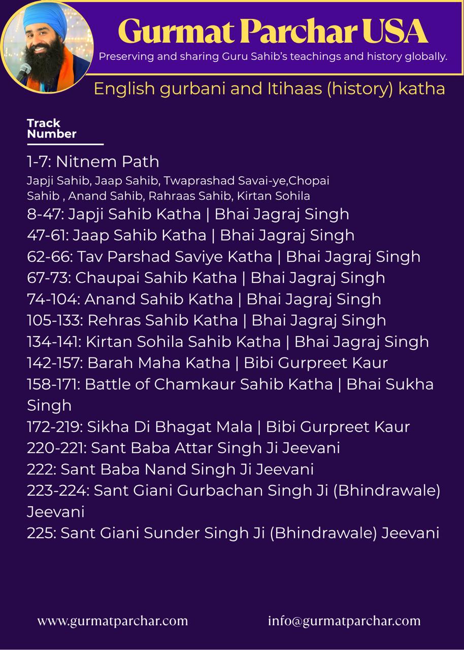 USB Drive English Katha - Bhai Jagraj Singh Ji BOS