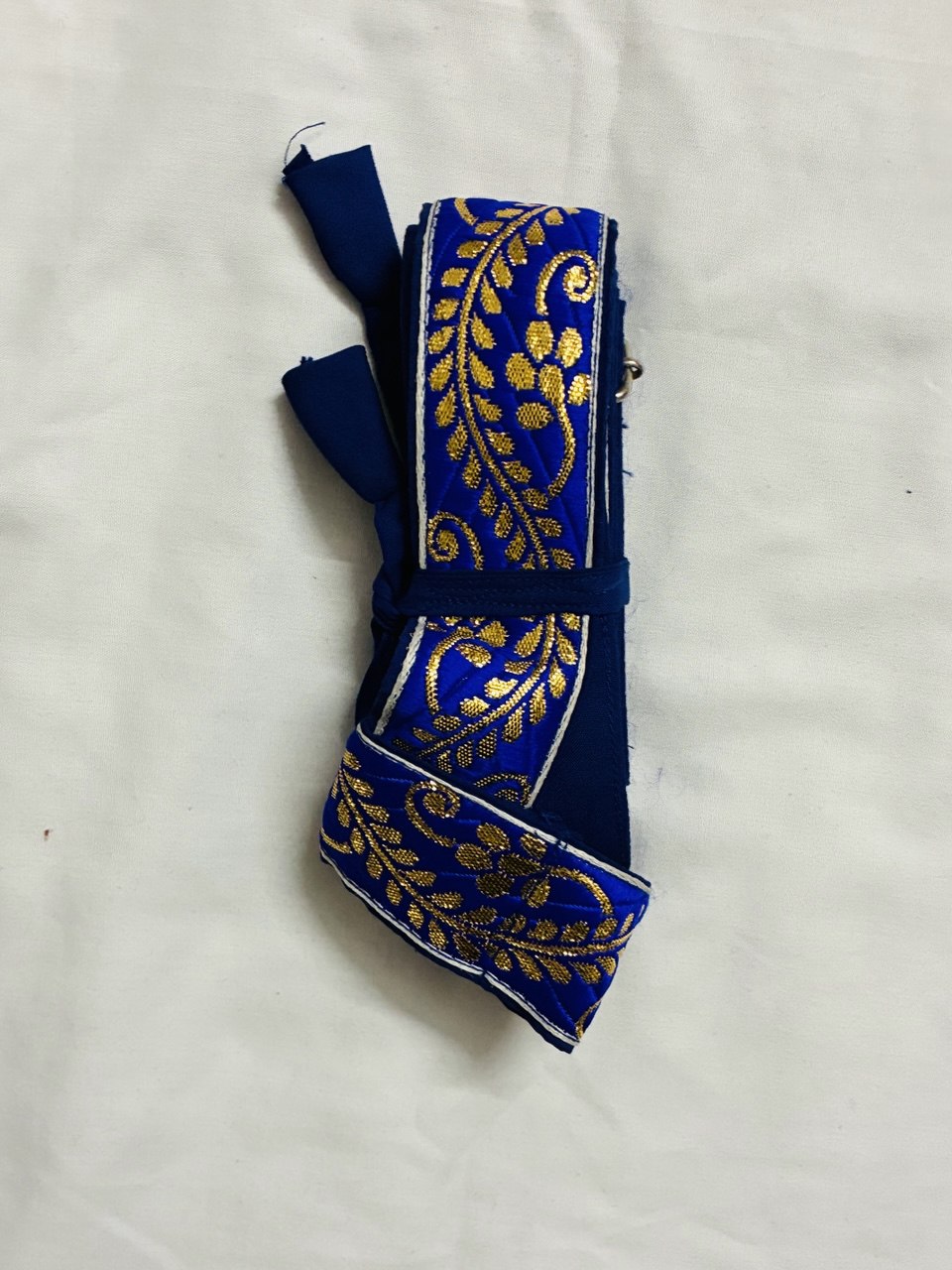Navy Blue with Golden Hajoori Gatra | Small Pech Kabaj | 9" Kirpan