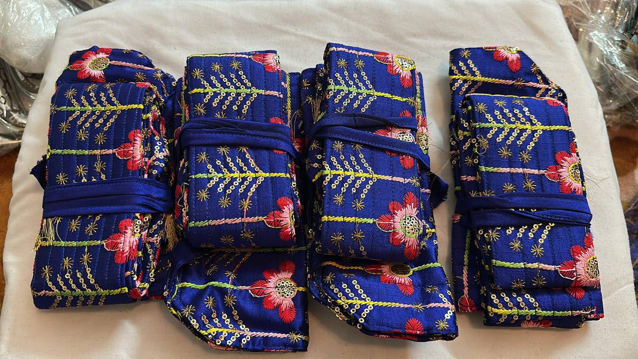 Blue With Pink Color Hajoori Gatra for 3 ft Kirpan