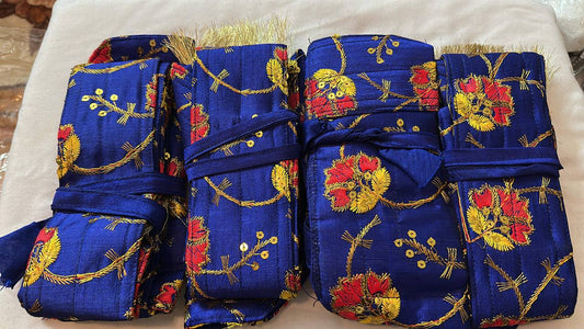 Blue With Yellow Color Hajoori Gatra for 3 ft Kirpan