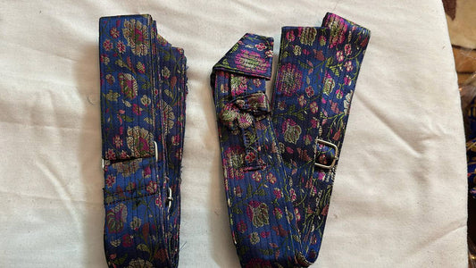 Blue with pink mix Hajoori Gatra | Small Pech Kabaj | 9" Kirpan