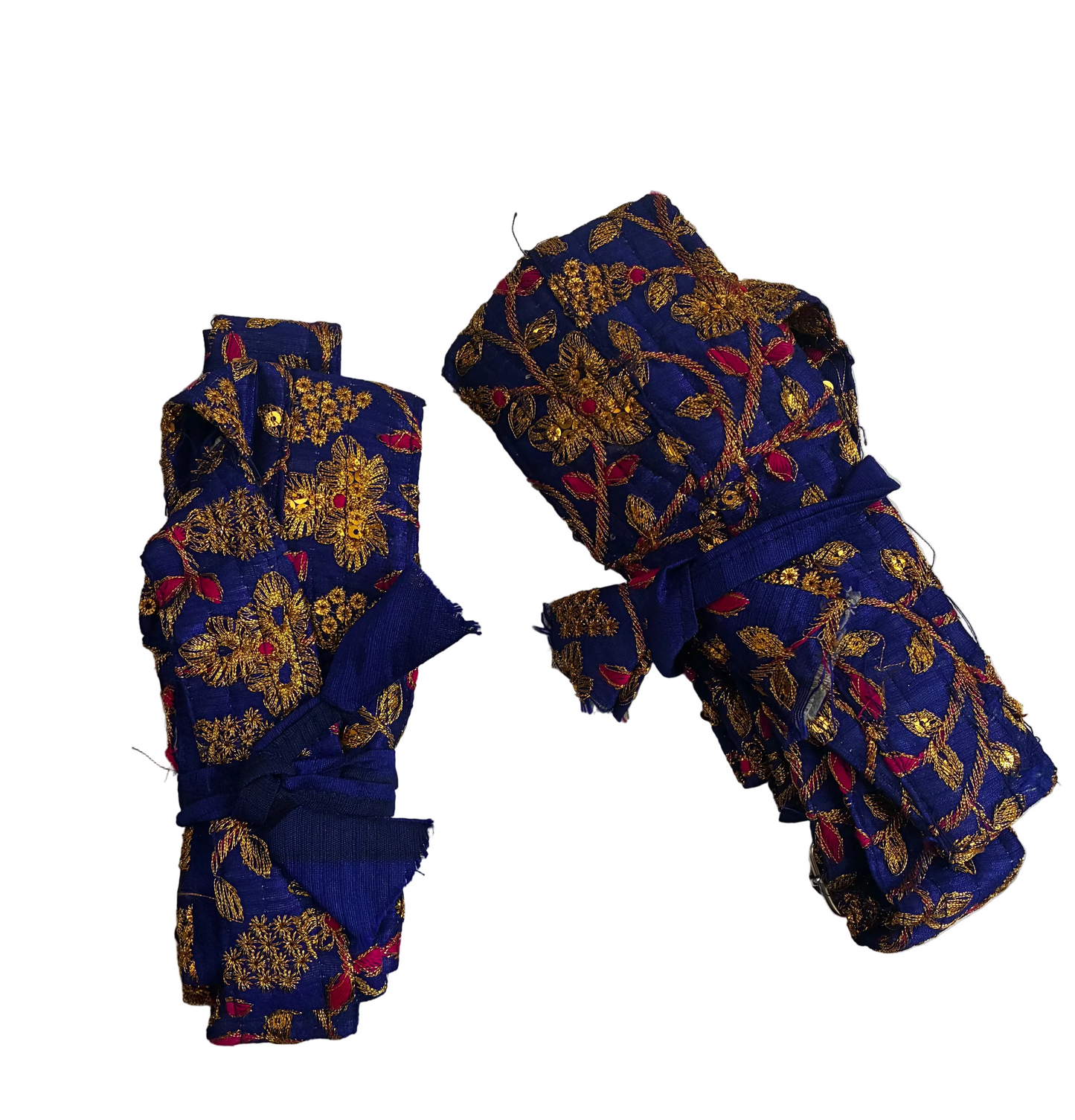 Blue with PInk Golden  Hajoori Gatra | Small Pech Kabaj | 9" Kirpan
