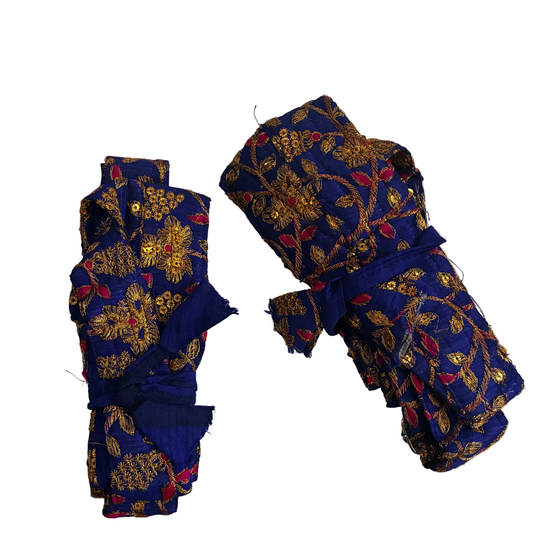 Blue with PInk Golden  Hajoori Gatra | Small Pech Kabaj | 9" Kirpan