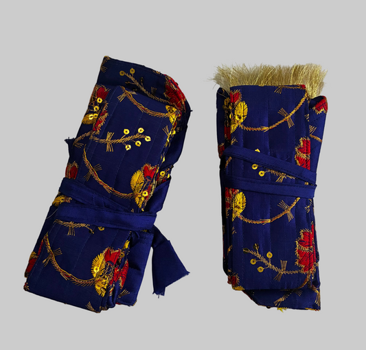 Blue With Yellow Color Hajoori Gatra for 3 ft Kirpan