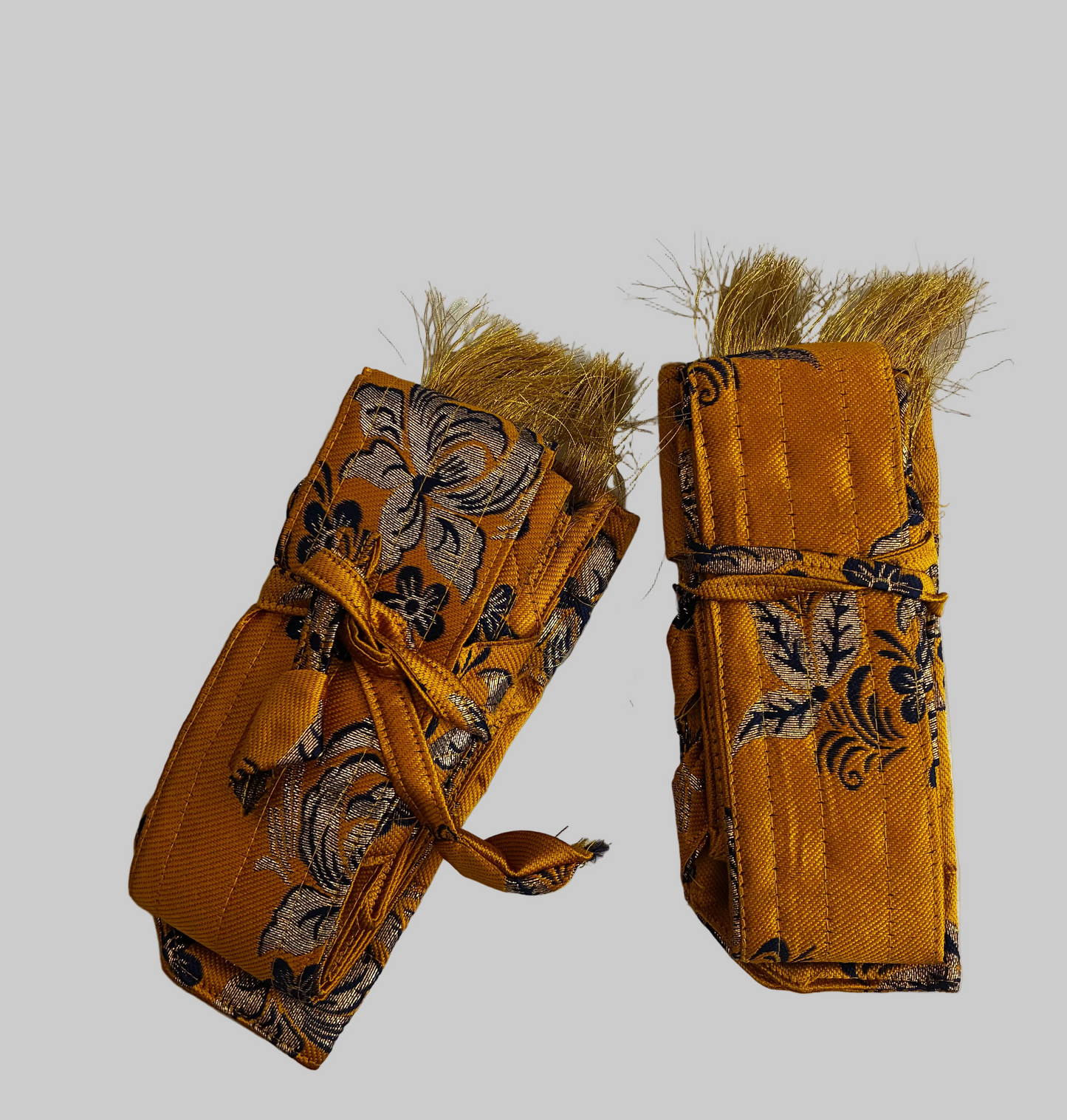 yellow with blue Hajoori Gatra for 3 ft Kirpan