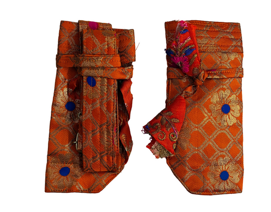 Orange with Blue Color Hajoori Gatra for 3 ft Kirpan