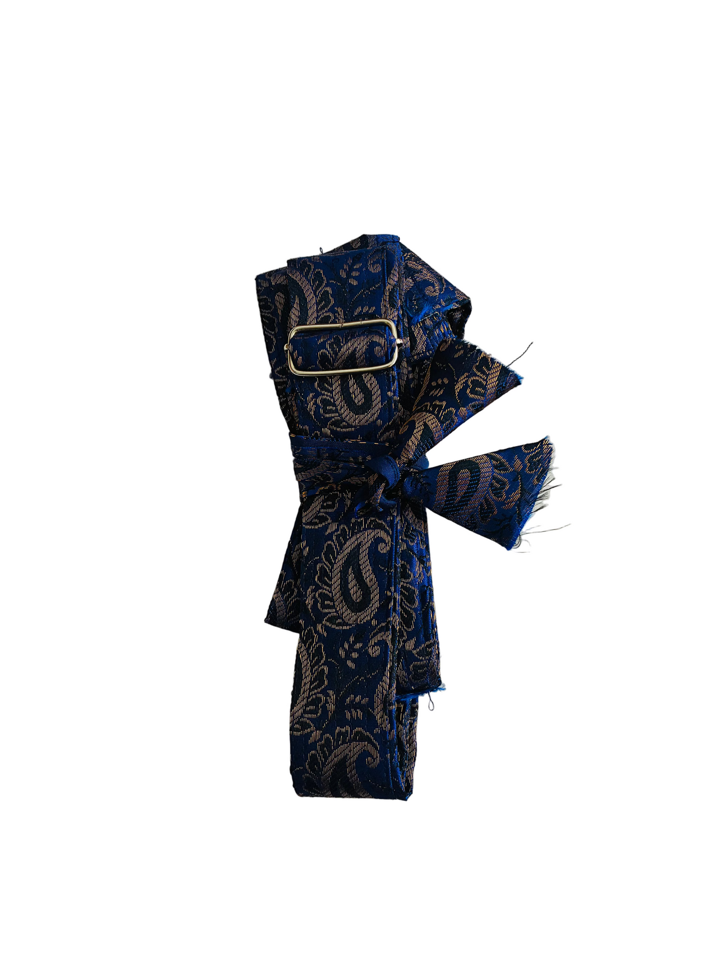 Blue with Bronze Color Hajoori Gatra | Small Pech Kabaj | 9" Kirpan