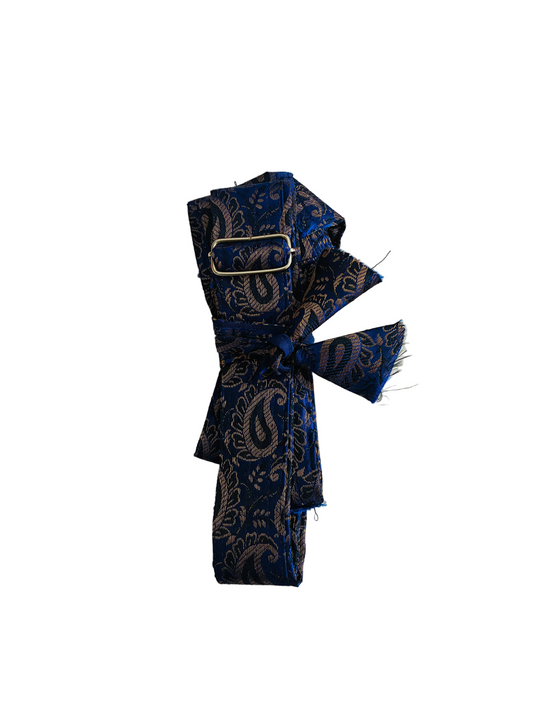 Blue with Bronze Color Hajoori Gatra | Small Pech Kabaj | 9" Kirpan