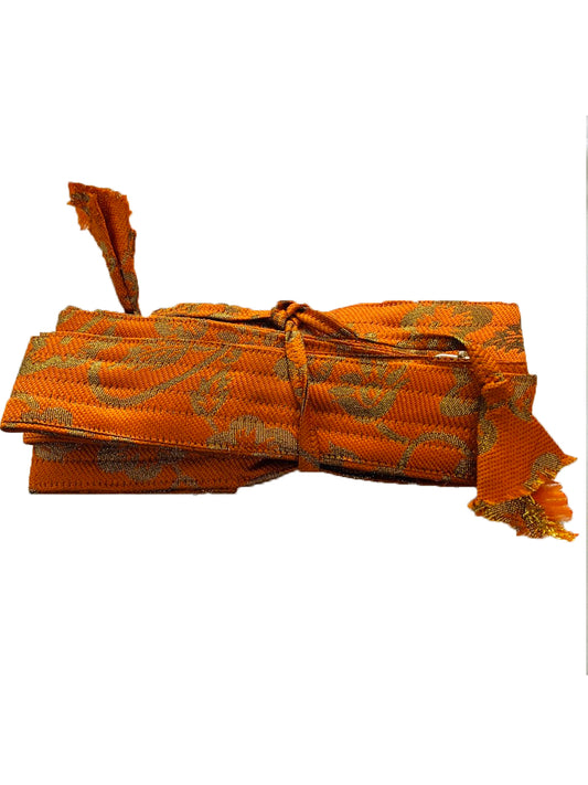 Orange Hajoori Gatra | Small Pech Kabaj | 9" Kirpan
