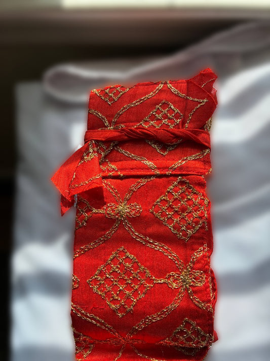 Orange with golden Hajoori Gatra for 3 ft Kirpan