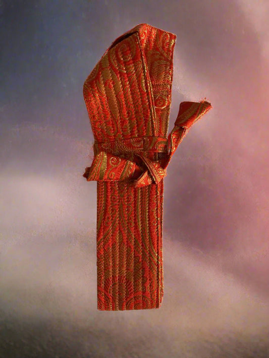 Orange with Golden Gatra | Small Pech Kabaj | 9" Kirpan